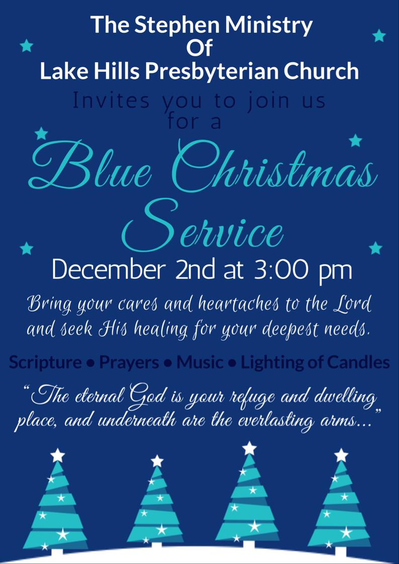 Blue Christmas Service Sunday at 3 pm